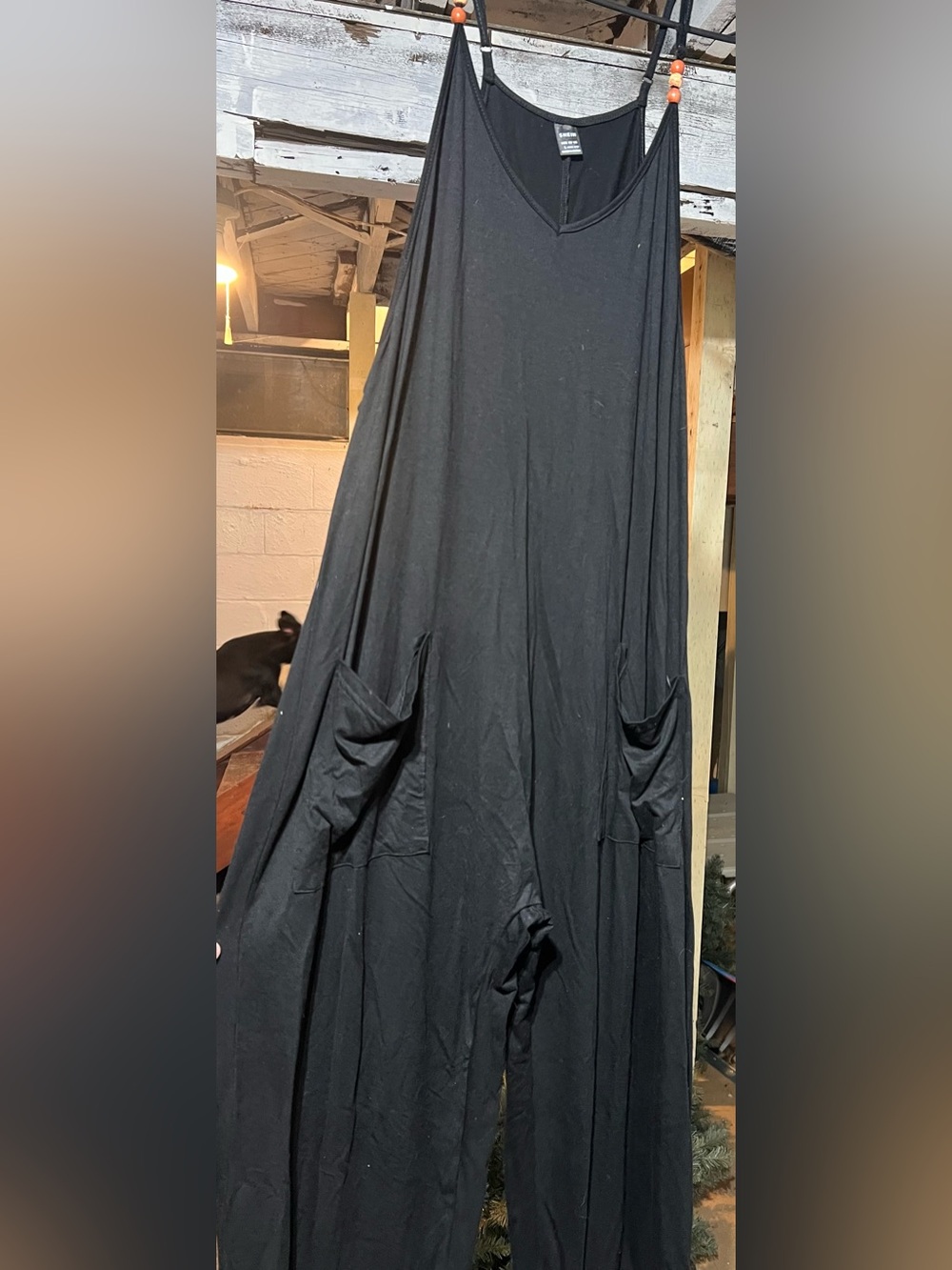 Black Sleeveless Pocket Jumpsuit
